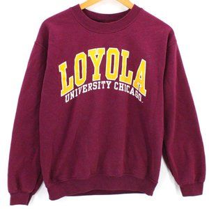 Vintage Gildan Sweatshirt Womens Red Pullover Loyola University Chicago Small S